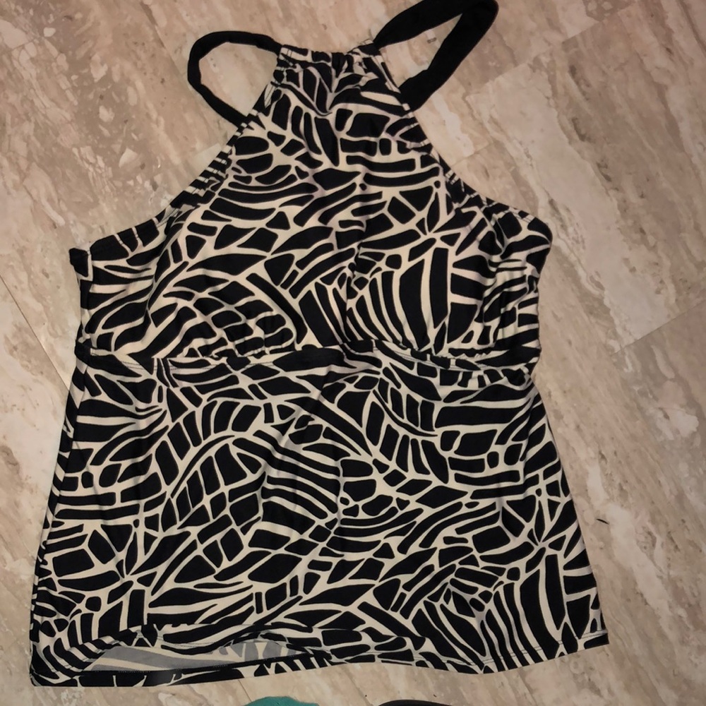 Black white tankini